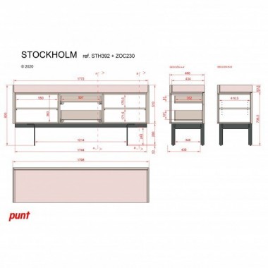 Aparador Stockholm 2 Puertas 2 Cajones