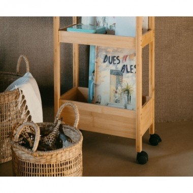 Carro 3 Estantes Bambú