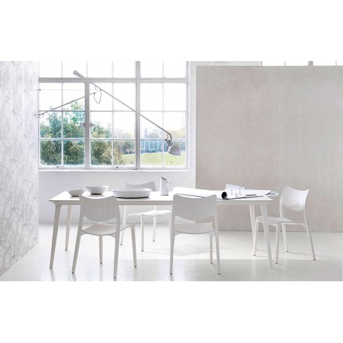 Mesa Lau Rectangular Fresno Teñido Blanco