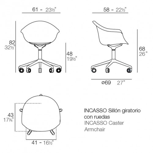Incasso Silla Giratoria con Ruedas 2