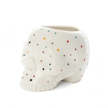 Macetero Calavera Lunares