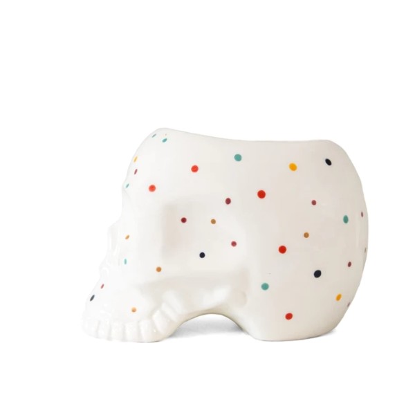 Macetero Calavera Lunares