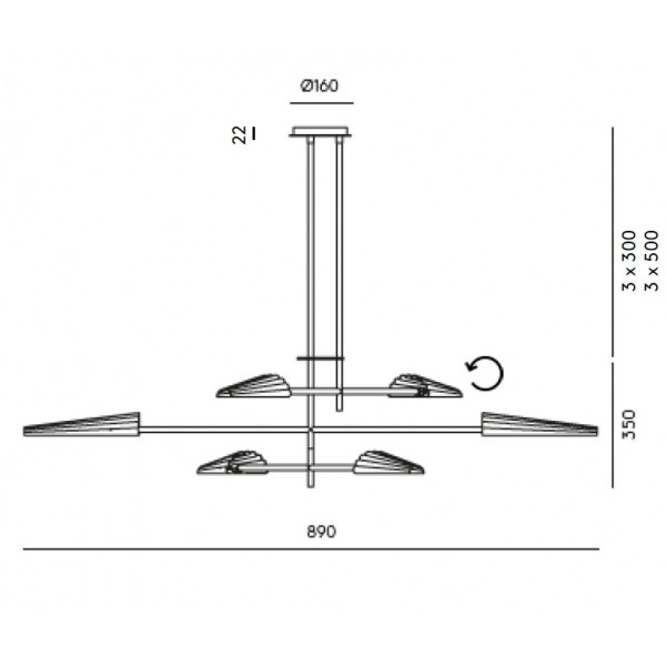 Lámpara Techo Bion Negro