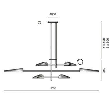 Lámpara Techo Bion Negro
