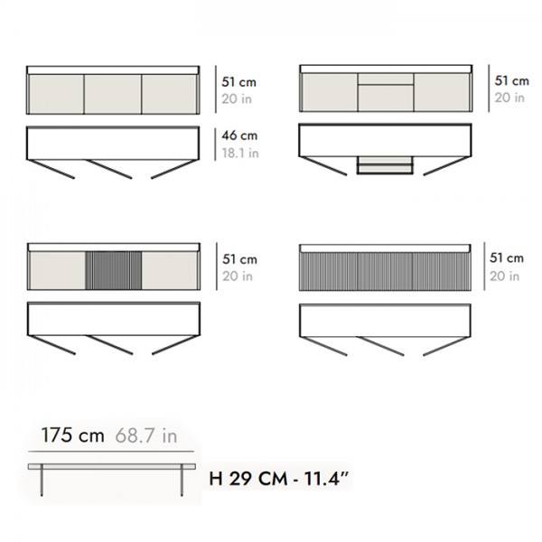 Aparador Stockholm 2 Puertas 2 Cajones