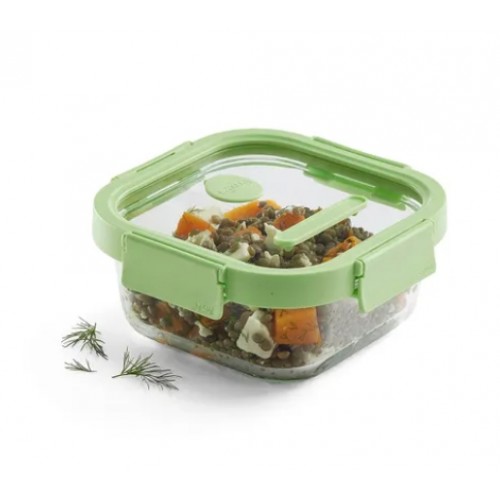 Recipiente Hermético Vidrio 800 ml Cuadrado Lékué