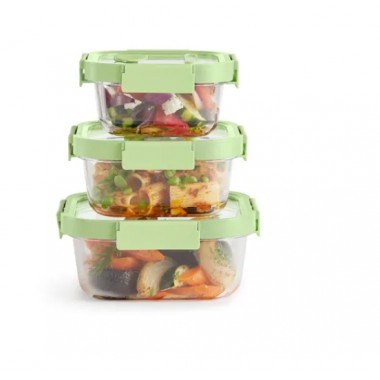 Recipiente Hermético Vidrio 520ml Cuadrado Lékué