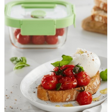 Recipiente Hermético Vidrio 320 ml Cuadrado Lékué