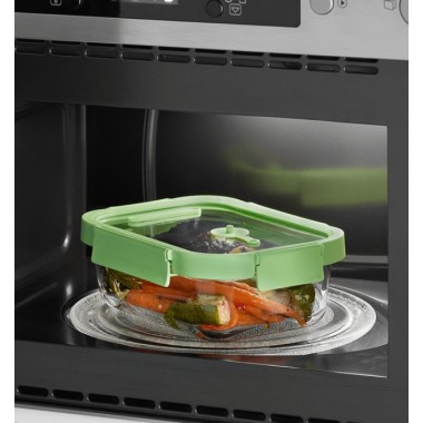 Recipiente Hermético Vidrio 320 ml Cuadrado Lékué