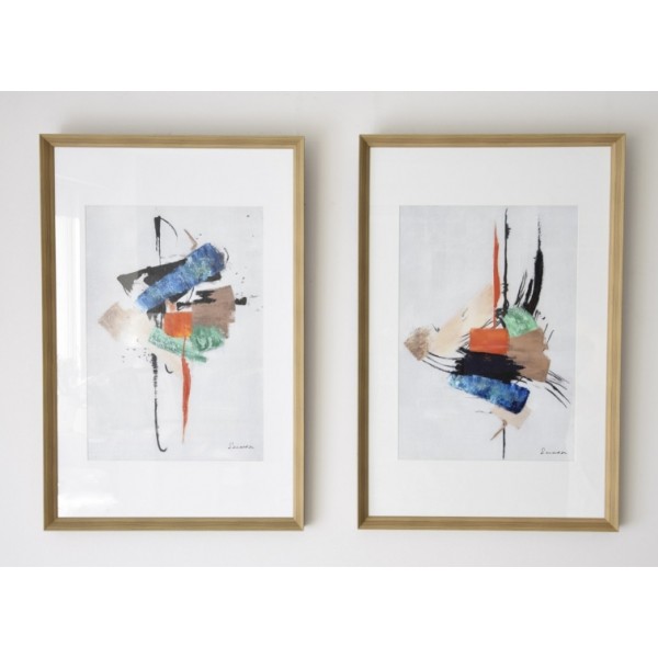 Cuadro Abstracto Trazos Set de 2