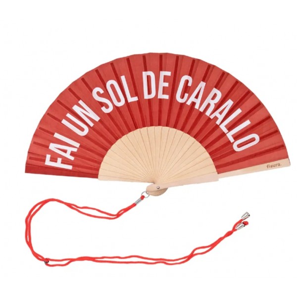 Abanico “Fai un sol de carallo” rojo