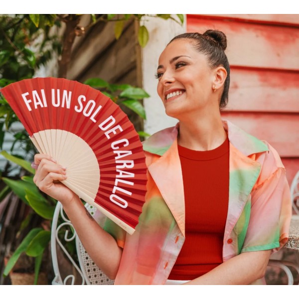Abanico “Fai un sol de carallo” rojo