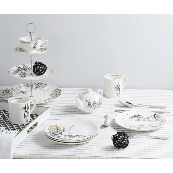 Juego de 4 platos de postre "Alicia...