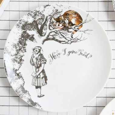 Juego de 4 platos de postre "Alicia en el País de las Maravillas"