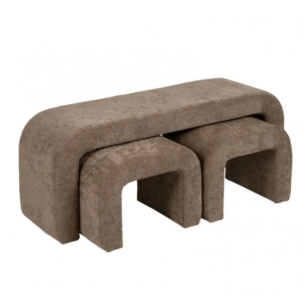 Banco Taupe Set de 3