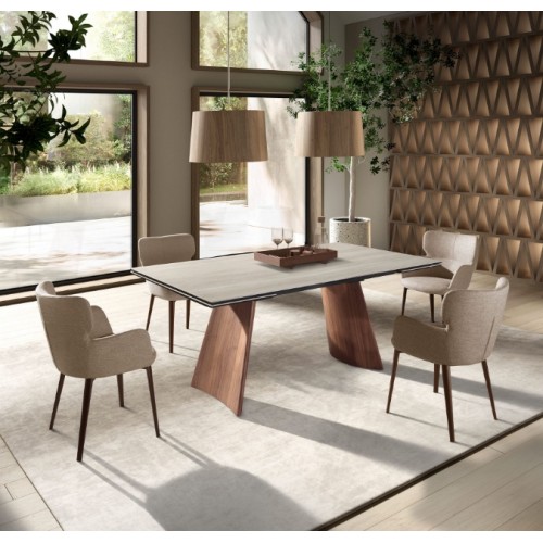 Mesa Extensible Porcelánico Crema