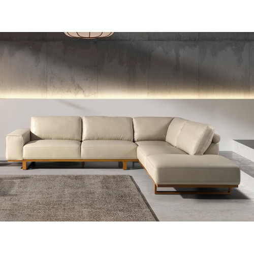 Sofá Rinconera Derecha Piel Arena 2