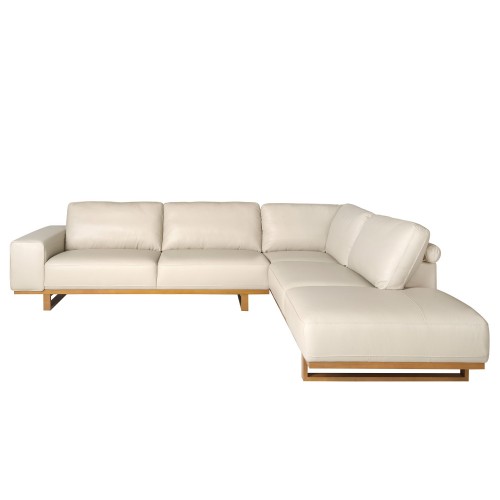 Sofá Rinconera Derecha Piel Arena