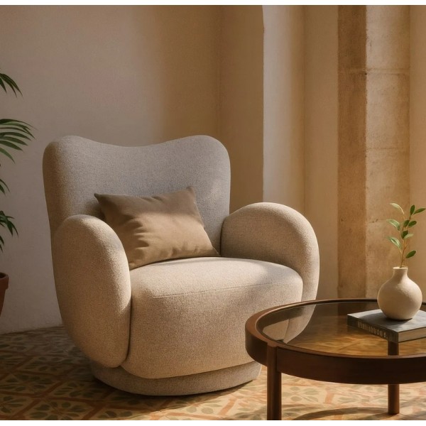 Sillón Giratorio Jaspeado Gris