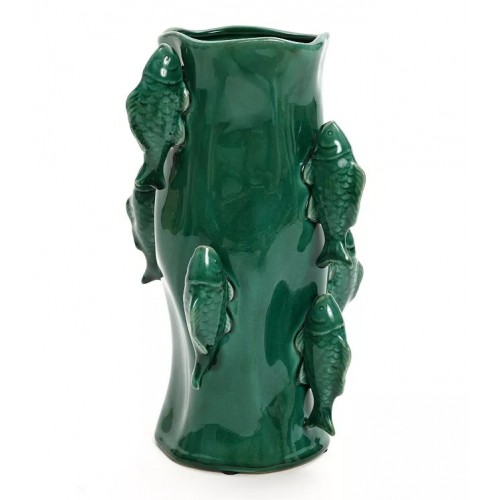 Jarrón Peces Verde