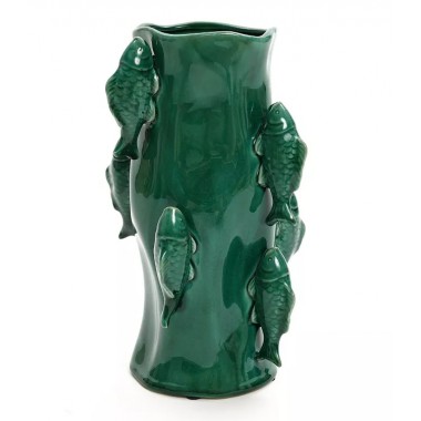 Jarrón Peces Verde