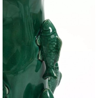 Jarrón Peces Verde