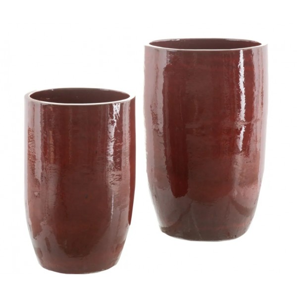 Macetero Alto Rojo Set de 2