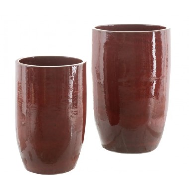 Macetero Alto Rojo Set de 2