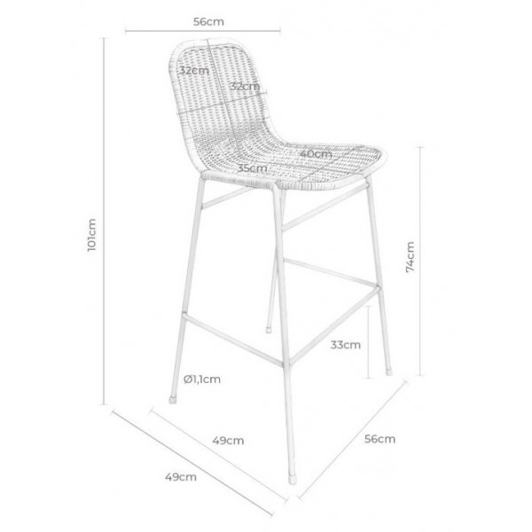 Taburete Alto Lorca Negro