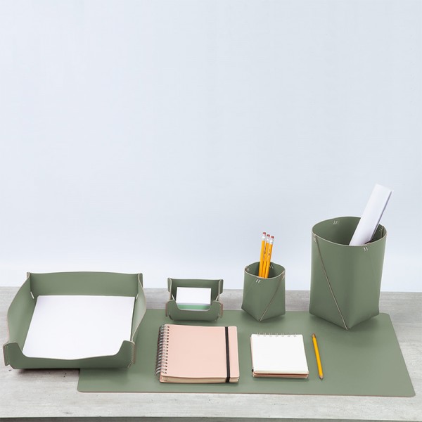 Vade de escritorio Piel Verde Sage