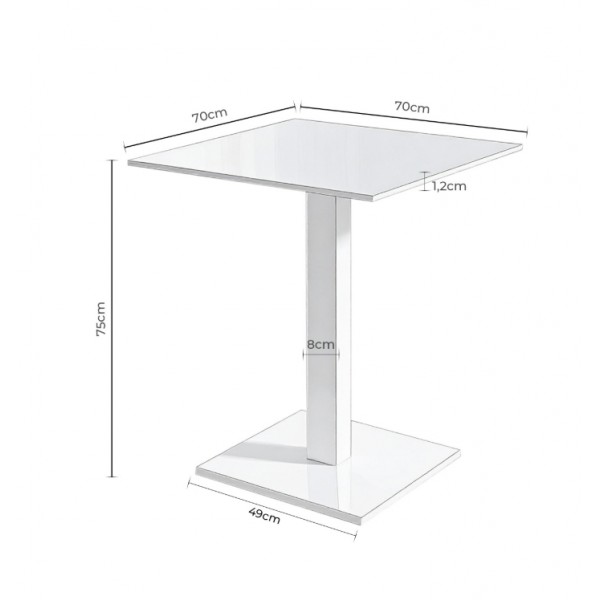 Mesa Bar Kyo Cuadrada Blanca