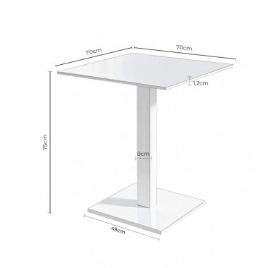 Mesa Bar Kyo Cuadrada Blanca