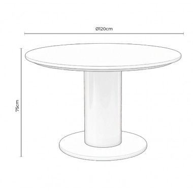 Mesa Redonda Exterior Ethel Negra 120