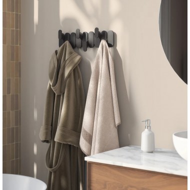 Perchero Tempo 6 Ganchos Negro