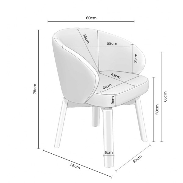 Silla Giratoria Dolly Beige