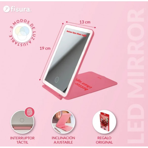 Espejo Led Portátil “Better late than...