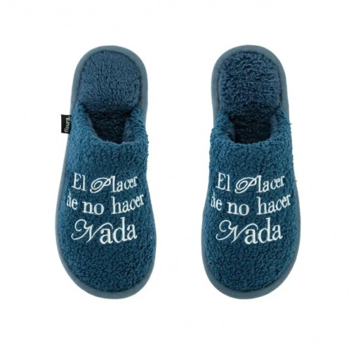 Zapatillas “El placer de no hacer nada” Azul