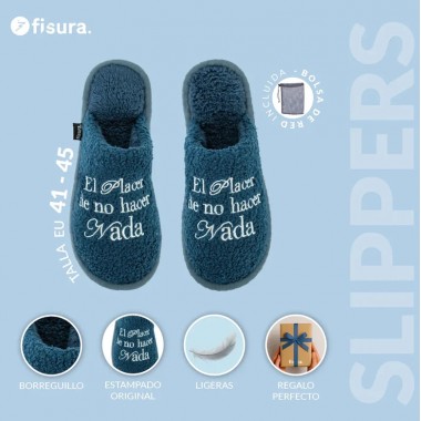 Zapatillas “El placer de no hacer nada” Azul