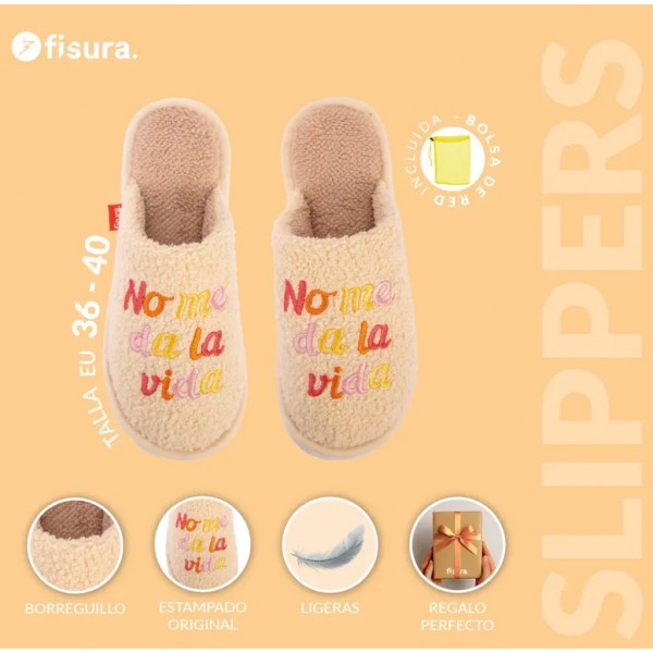 Zapatillas “No me da la vida” Beige