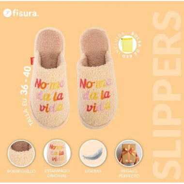 Zapatillas “No me da la vida” Beige