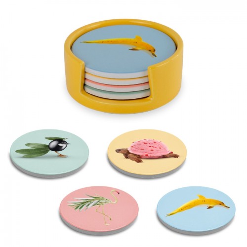 Juego de 4 Posavasos  Cerámica