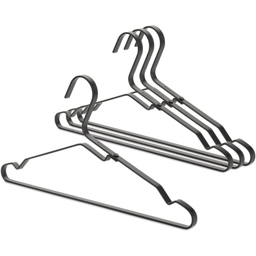 Set 4 Perchas Aluminio Negro