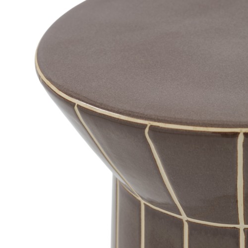 Taburete Mesa Cerámica Marrón 2