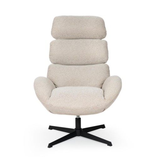 Butaca Giratoria Beige con Reposapiés