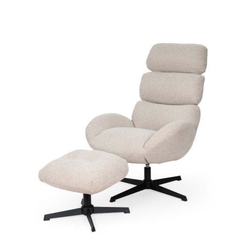 Butaca Giratoria Beige con Reposapiés 2