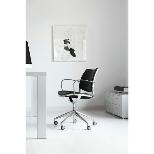 Silla Gas Ruedas Cromada Tapizada  2